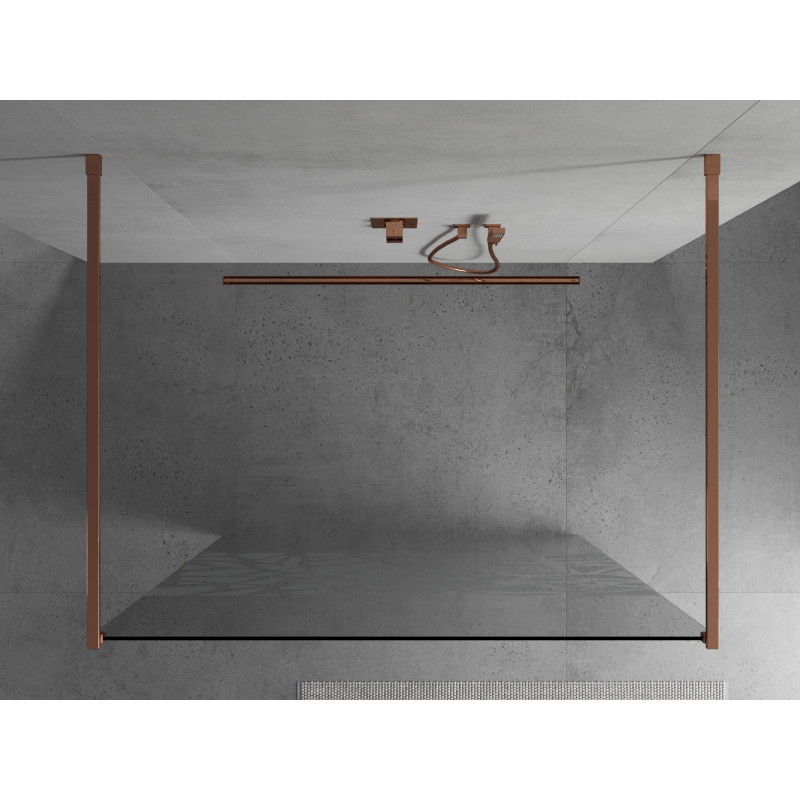 Mexen Kioto paroi de douche autoportante 120 x 200 cm, motif blanc 8 mm, or rose - 800-120-002-60-85