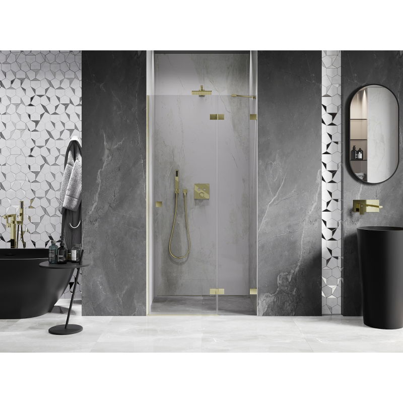 Mexen Lunar porte de douche pivotante droite 95 cm, transparent, or brossé - 834-095-000-55-00-P