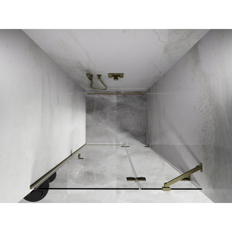 Mexen Lunar porte de douche pivotante droite 100 cm, transparent, or brossé - 834-100-000-55-00-P