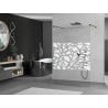 Mexen Kioto paroi de douche autoportante 100 x 200 cm, motif blanc 8 mm, noire - 800-100-002-70-85