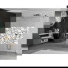Mexen Kioto paroi de douche autoportante 100 x 200 cm, transparent/Design blanc 8 mm, Noir - 800-100-002-70-85