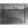 Mexen Kioto paroi de douche autoportante 100 x 200 cm, motif blanc 8 mm, noire - 800-100-002-70-85