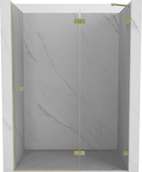 Mexen Lunar porte de douche pivotantes droites 135 cm, transparent, or brossé - 834-135-000-55-00-P