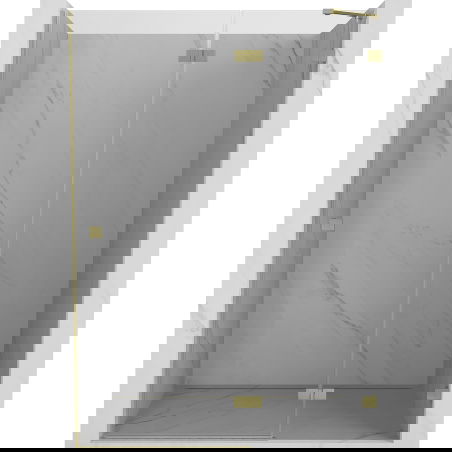 Mexen Lunar porte de douche battante droite 140 cm, transparent, doré brossé - 834-140-000-55-00-P