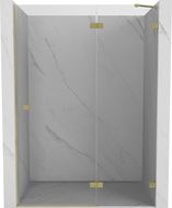 Mexen Lunar porte de douche battante droite 140 cm, transparent, doré brossé - 834-140-000-55-00-P