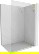 Mexen Lunar L paroi de douche Walk-in droite 100 x 200 cm, transparent 8 mm, doré brossé - 830L-100-000-55-00-P