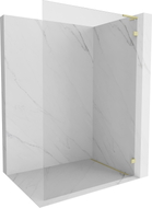 Mexen Lunar L paroi de douche Walk-in droite 100 x 200 cm, transparent 8 mm, or brossé - 830L-100-000-55-00-P
