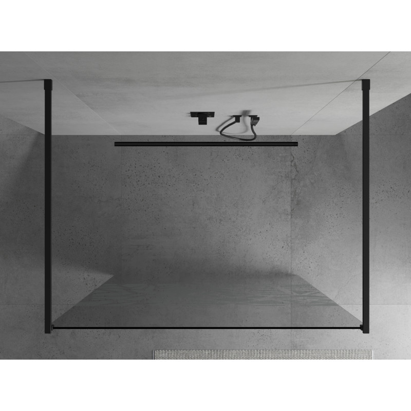 Mexen Kioto paroi de douche autoportante 110 x 200 cm, motif blanc 8 mm, noir - 800-110-002-70-85