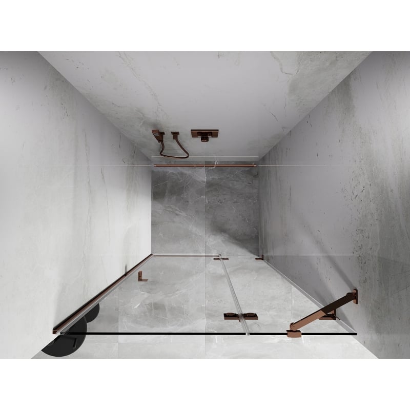 Mexen Lunar porte de douche pivotante droite 70 cm, transparent, or rose - 834-070-000-60-00-P
