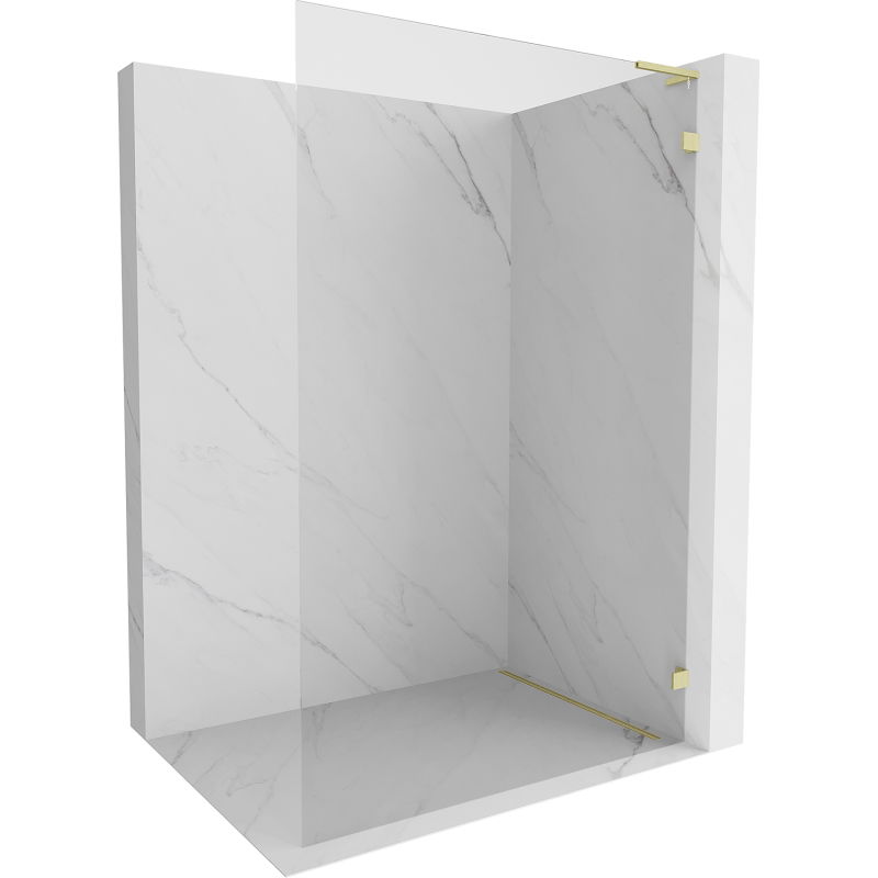 Mexen Lunar L paroi de douche Walk-in droite 120 x 200 cm, transparent 8 mm, or brossé - 830L-120-000-55-00-P