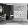 Mexen Kioto paroi de douche autoportante 130 x 200 cm, motif blanc 8 mm, noire - 800-130-002-70-85