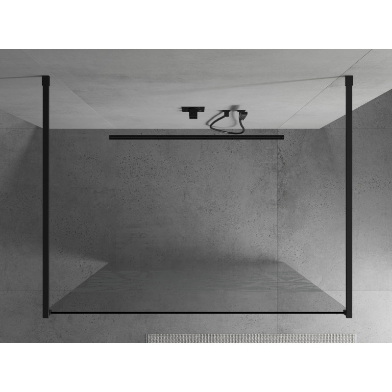 Mexen Kioto paroi de douche autoportante 130 x 200 cm, motif blanc 8 mm, noire - 800-130-002-70-85