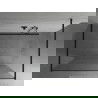 Mexen Kioto paroi de douche autoportante 130 x 200 cm, transparent/Design blanc 8 mm, Noir - 800-130-002-70-85