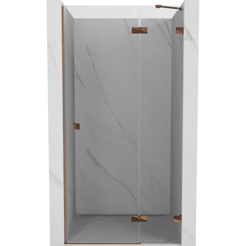 Mexen Lunar porte de douche battante droite 100 cm, transparent, or rose - 834-100-000-60-00-P