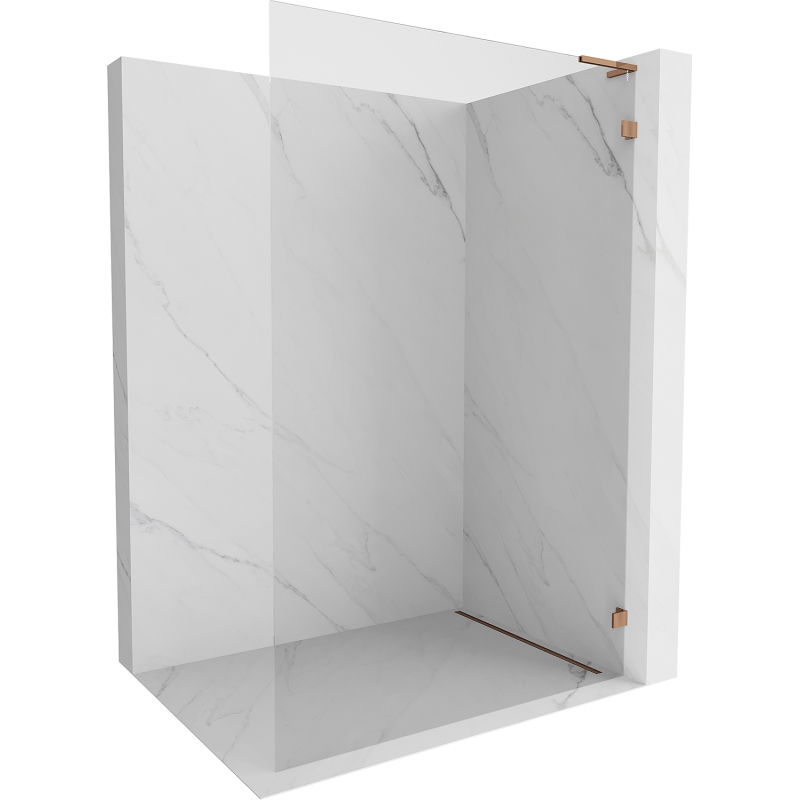 Mexen Lunar L paroi de douche Walk-in droite 60 x 200 cm, transparent 8 mm, or rose - 830L-060-000-60-00-P