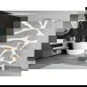 Mexen Kioto paroi de douche autoportante 100 x 200 cm, transparent/Design blanc 8 mm, Chrome - 800-100-002-01-97