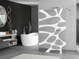 Mexen Kioto paroi de douche autoportante 100 x 200 cm, transparent/Design blanc 8 mm, Chrome - 800-100-002-01-97