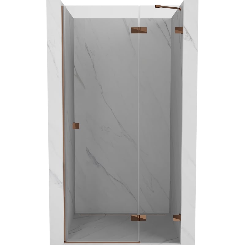 Mexen Lunar porte de douche pivotante droite 120 cm, transparent, or rose - 834-120-000-60-00-P