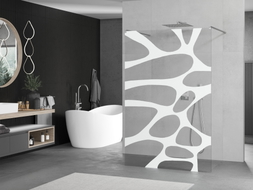 Mexen Kioto paroi de douche autoportante 120 x 200 cm, vague blanche 8 mm, chrome - 800-120-002-01-97