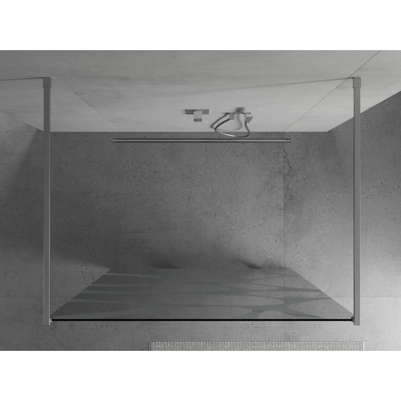 Mexen Kioto paroi de douche autoportante 120 x 200 cm, vague blanche 8 mm, chrome - 800-120-002-01-97