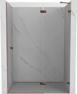 Mexen Lunar porte de douche pivotante droite 135 cm, transparent, or rose - 834-135-000-60-00-P