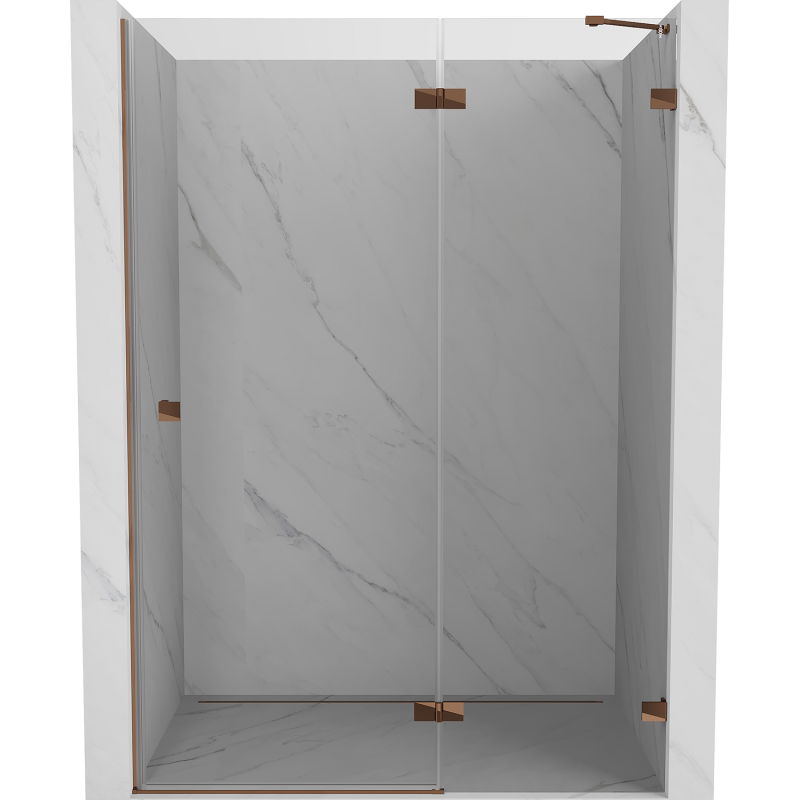 Mexen Lunar porte de douche pivotante droite 140 cm, transparent, or rose - 834-140-000-60-00-P