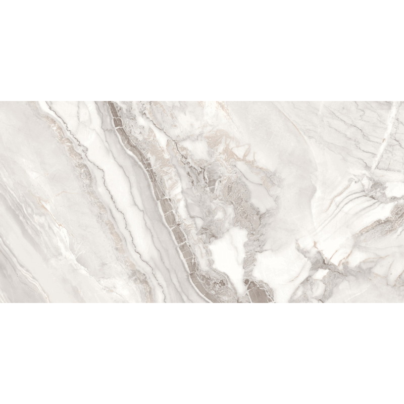 Mexen Limos Gres blanc émaillé rectifié G1, carreau sol-mur 120 x 60 cm, brillant - TL127-120-060-03
