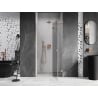 Mexen Lunar porte de douche battante droite 90 cm, transparent, cuivre brossé - 834-090-000-65-00-P
