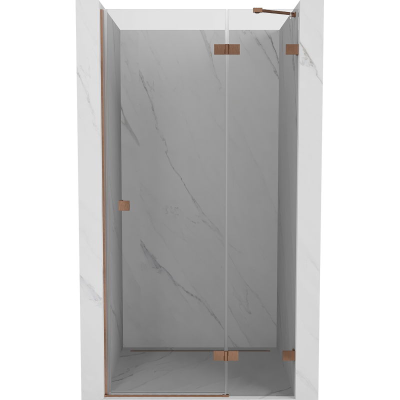 Mexen Lunar porte de douche battante droite 100 cm, transparent, cuivre brossé - 834-100-000-65-00-P