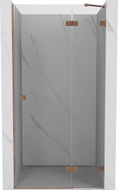 Mexen Lunar porte de douche battante droite 115 cm, transparent, cuivre brossé - 834-115-000-65-00-P
