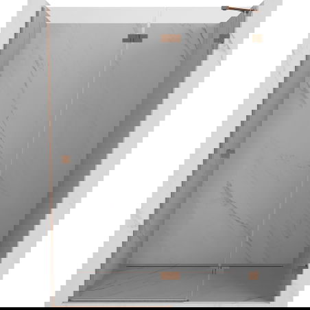 Mexen Lunar porte de douche battante droite 135 cm, transparent, cuivre brossé - 834-135-000-65-00-P