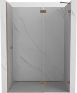 Mexen Lunar porte de douche battante droite 135 cm, transparent, cuivre brossé - 834-135-000-65-00-P