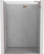 Porte de douche pivotante Mexen Lunar droite 135 cm, transparent, cuivre brossé - 834-135-000-65-00-P