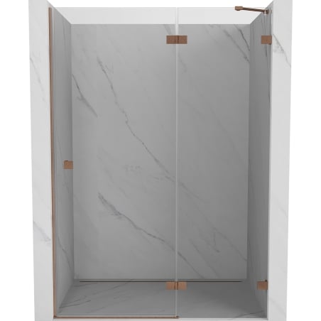 Mexen Lunar porte de douche battante droite 140 cm, transparent, cuivre brossé - 834-140-000-65-00-P