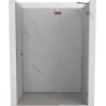 Mexen Lunar porte de douche battante droite 140 cm, transparent, cuivre brossé - 834-140-000-65-00-P