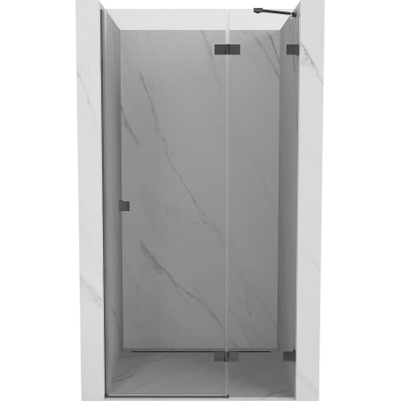 Mexen Lunar porte de douche battante droite 85 cm, transparent, gris fusil brossé - 834-085-000-66-00-P