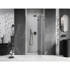 Mexen Lunar porte de douche battante droite 85 cm, transparent, gris fusil brossé - 834-085-000-66-00-P