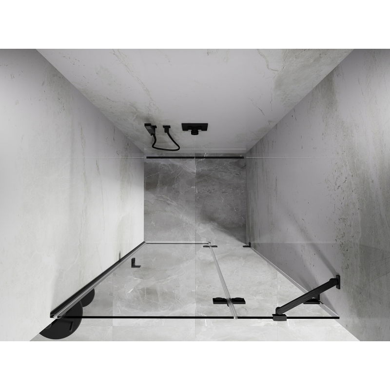 Mexen Lunar porte de douche pivotante droite 90 cm, transparent, gris fusil brossé - 834-090-000-66-00-P