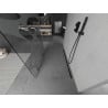 Mexen Kioto paroi de douche autoportante 140 x 200 cm, vague blanche 8 mm, noire - 800-140-002-70-97