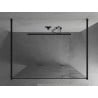 Mexen Kioto paroi de douche autoportante 140 x 200 cm, vague blanche 8 mm, noire - 800-140-002-70-97