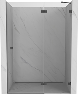 Mexen Lunar porte de douche pivotante droite 130 cm, transparent, gris canon brossé - 834-130-000-66-00-P