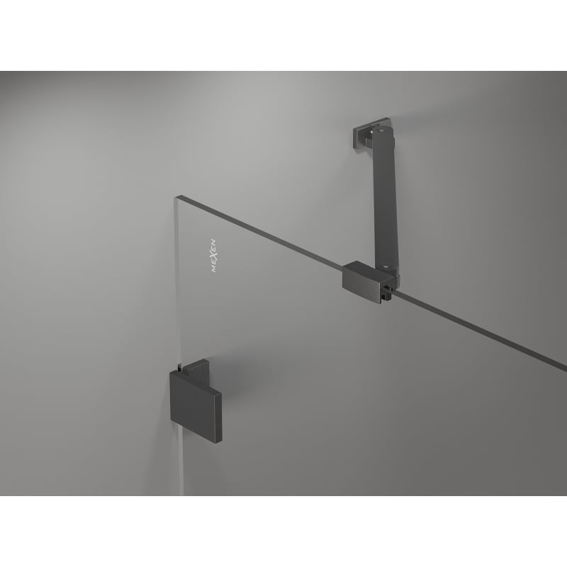 Mexen Lunar porte de douche battante droite 140 cm, transparent, gris canon brossé - 834-140-000-66-00-P