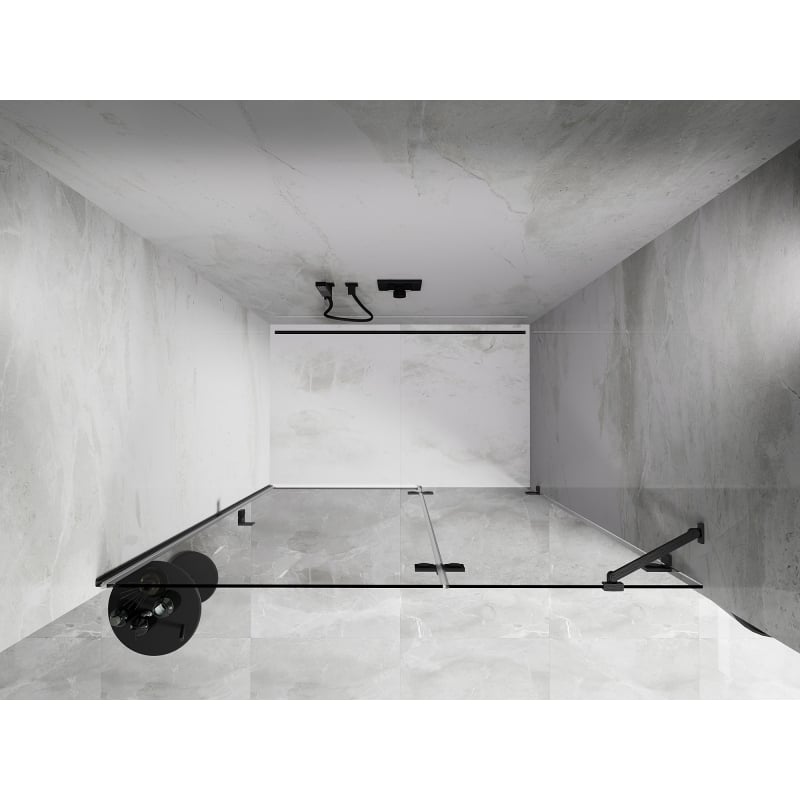 Mexen Lunar porte de douche battante droite 140 cm, transparent, gris canon brossé - 834-140-000-66-00-P