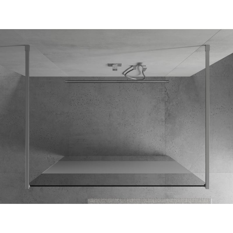 Mexen Kioto paroi de douche autoportante 140 x 200 cm, transparent/givre 8 mm, chrome - 800-140-002-01-35