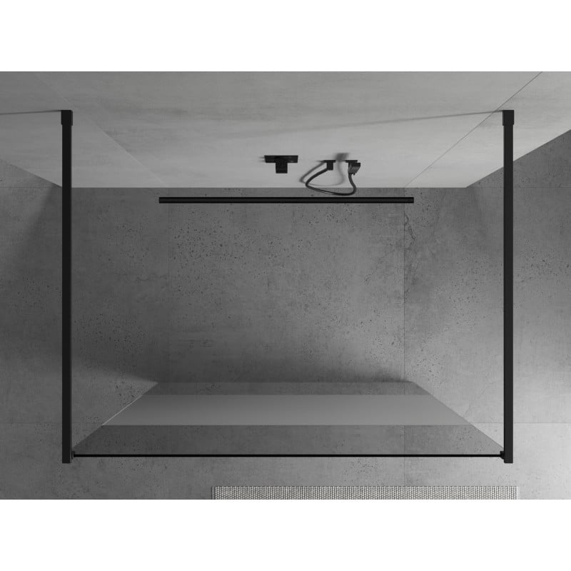 Mexen Kioto paroi de douche autoportante 140 x 200 cm, transparent/sablé 8 mm, noir - 800-140-002-70-35