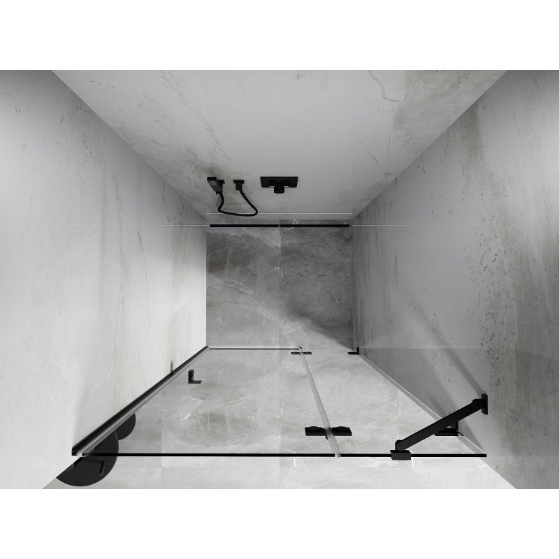 Mexen Lunar porte de douche pivotante droite 70 cm, transparent, noir - 834-070-000-70-00-P