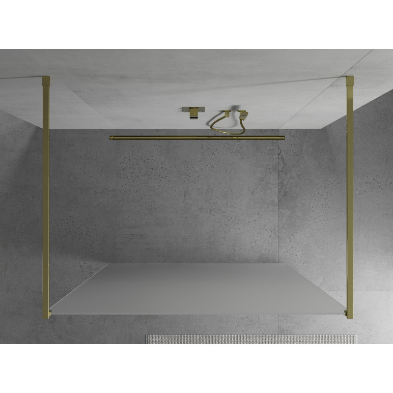 Mexen Kioto paroi de douche autoportante 120 x 200 cm, givrée 8 mm, dorée - 800-120-002-50-30