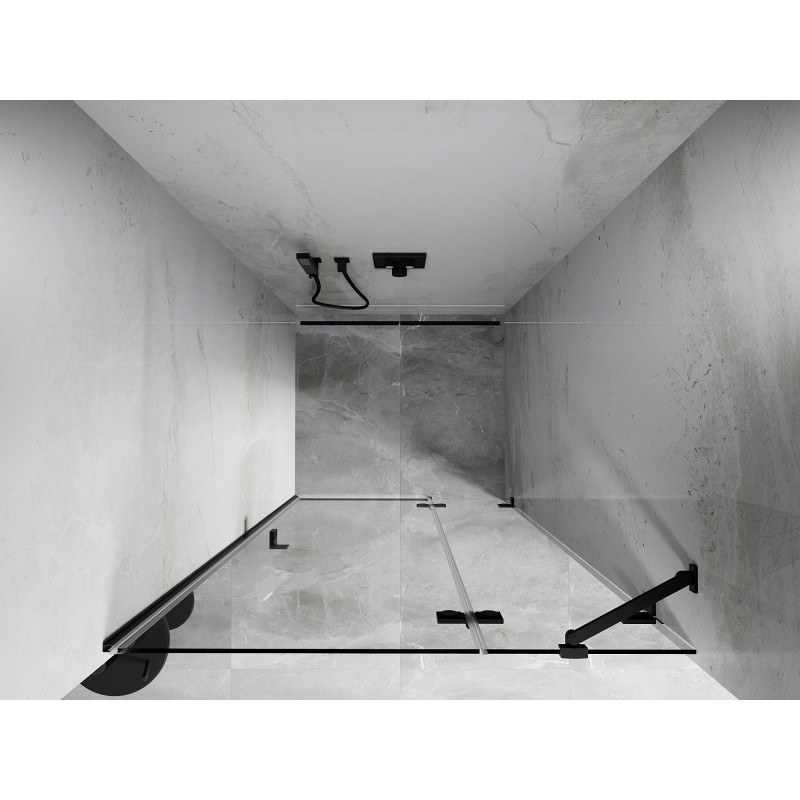 Mexen Lunar porte de douche pivotante droite 85 cm, transparent, noir - 834-085-000-70-00-P