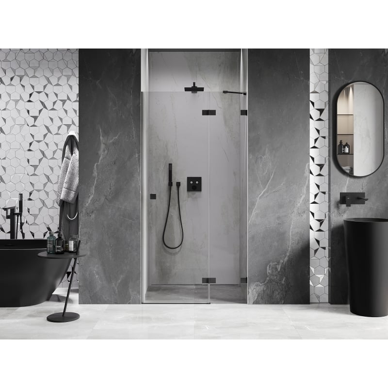 Mexen Lunar porte de douche pivotante droite 105 cm, transparent, noir - 834-105-000-70-00-P