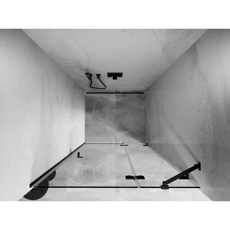 Mexen Lunar porte de douche pivotante droite 105 cm, transparent, noir - 834-105-000-70-00-P